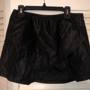 Black leather skirt